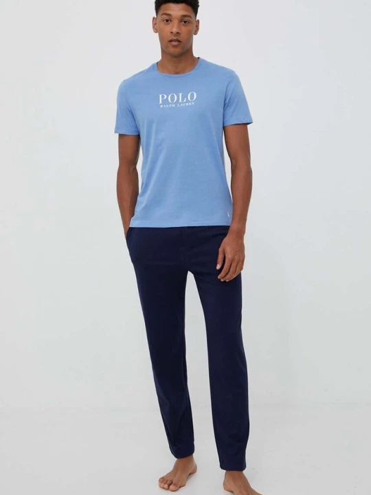 Zdjęcie produktu Polo Ralph Lauren t-shirt piżamowy bawełniany niebieski
