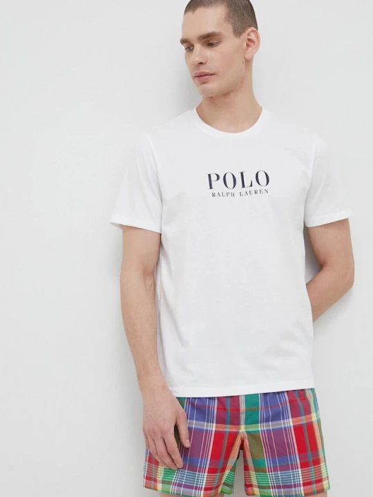 Zdjęcie produktu Polo Ralph Lauren t-shirt piżamowy bawełniany biały