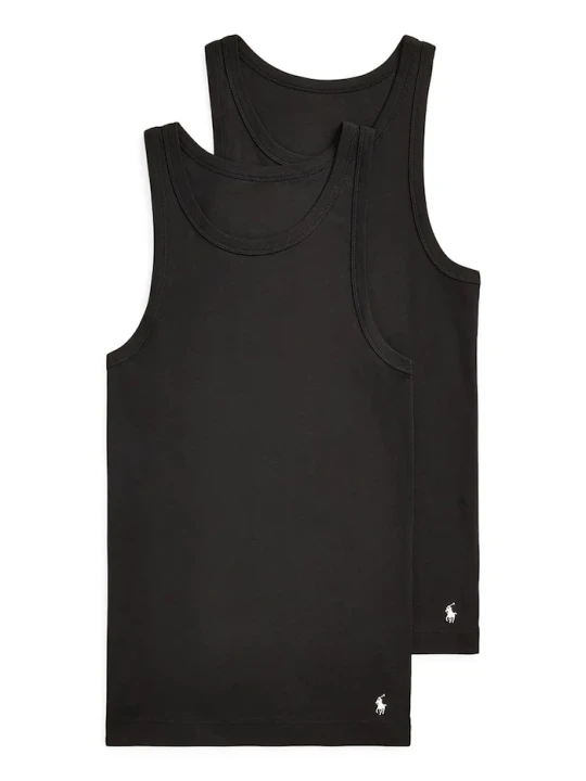 Zdjęcie produktu Polo Ralph Lauren top bawełniany 2-pack czarny