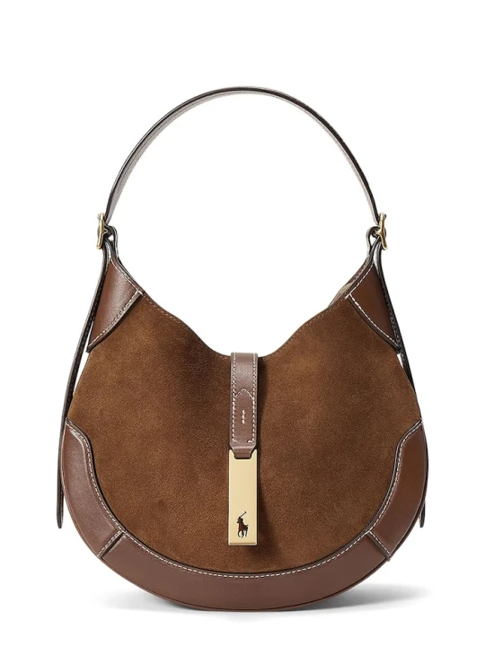 Zdjęcie produktu Polo Ralph Lauren torebka hobo damska skórzana brązowy
