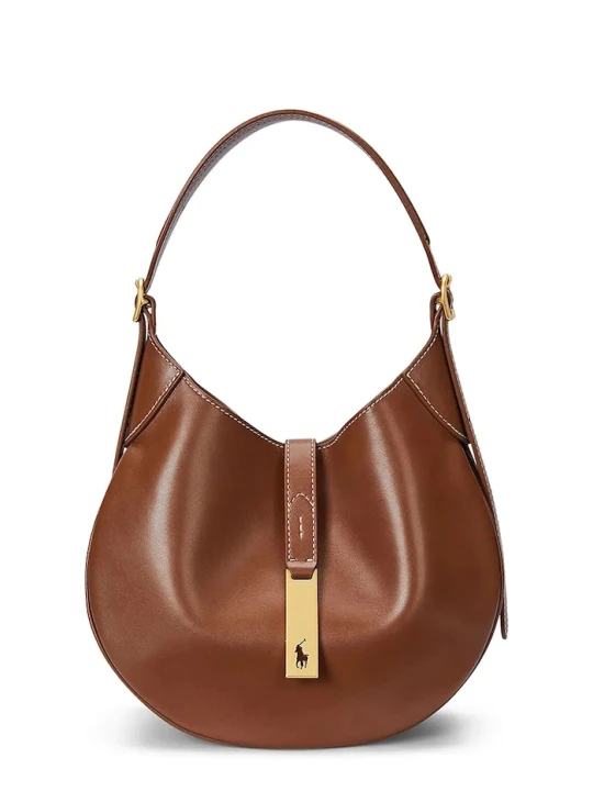 Zdjęcie produktu Polo Ralph Lauren torebka hobo damska skórzana brązowy