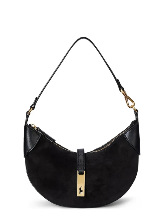 Zdjęcie produktu Polo Ralph Lauren torebka hobo damska skórzana czarny