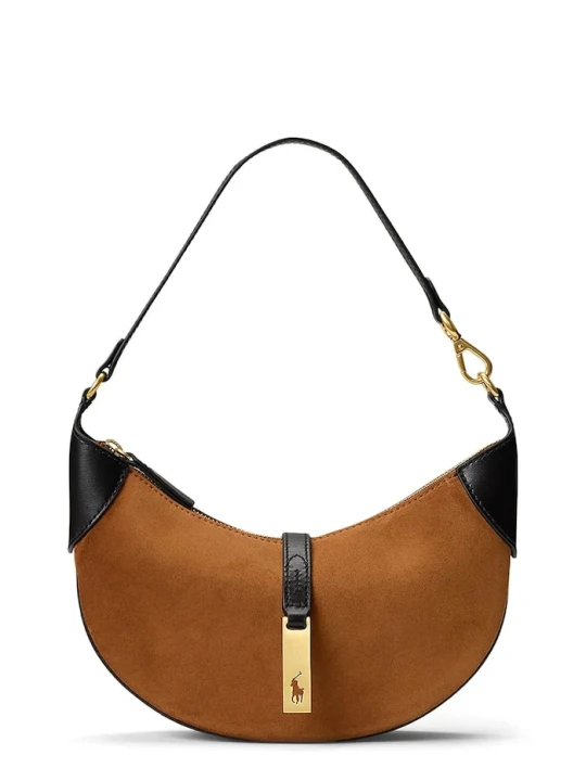 Zdjęcie produktu Polo Ralph Lauren torebka hobo damska skórzana brązowy