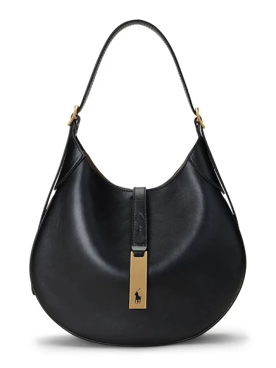 Zdjęcie produktu Polo Ralph Lauren torebka hobo damska skórzana czarny