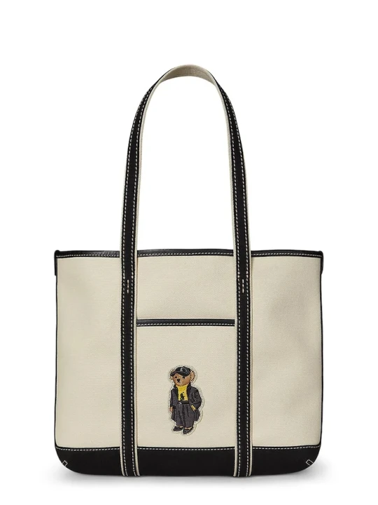 Zdjęcie produktu Polo Ralph Lauren torebka shopper damska bawełniana beżowy
