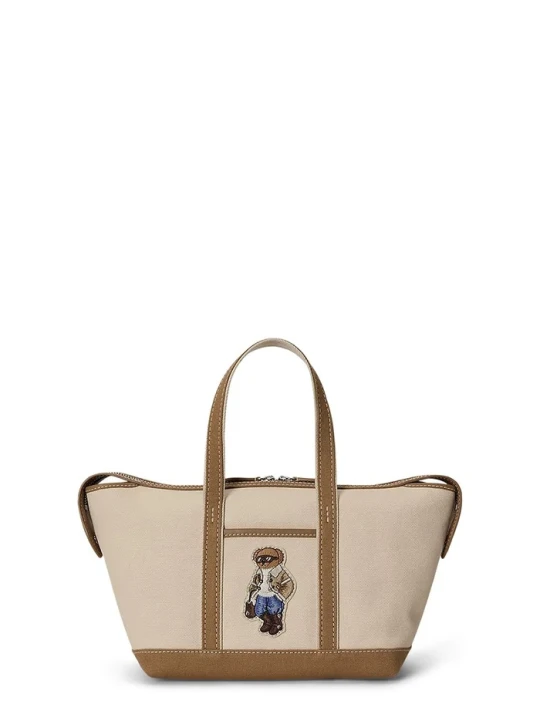 Zdjęcie produktu Polo Ralph Lauren torebka shopper damska z bawełną beżowy