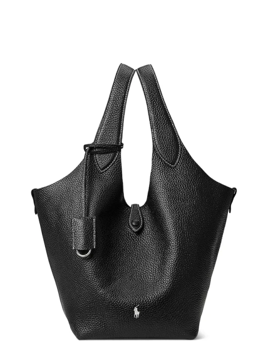 Zdjęcie produktu Polo Ralph Lauren torebka skórzana Tote czarny