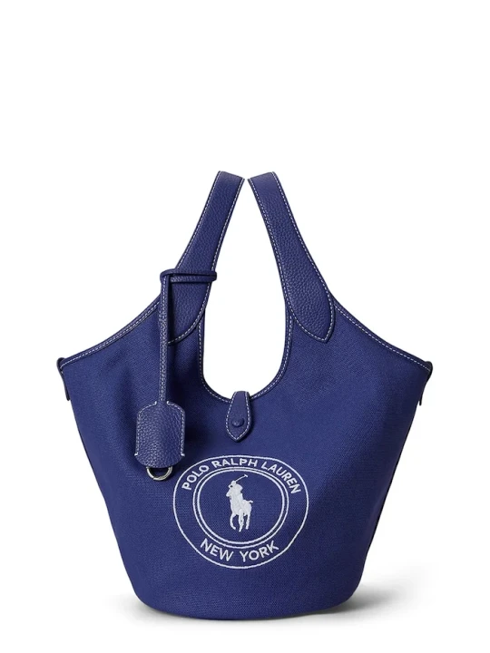 Zdjęcie produktu Polo Ralph Lauren torebka tote damska bawełniana niebieski