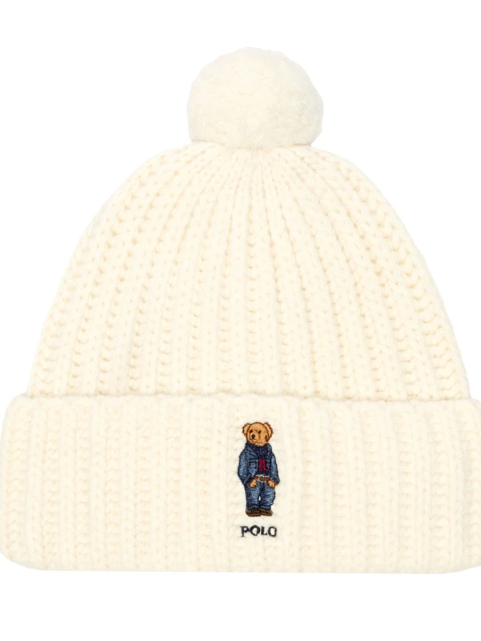 Zdjęcie produktu POLO RALPH LAUREN Wełniana czapka kremowy