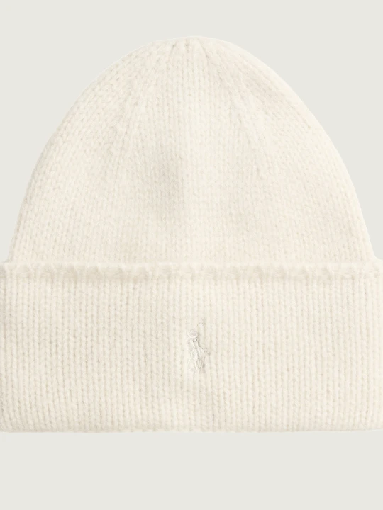 Zdjęcie produktu POLO RALPH LAUREN Wełniana czapka HOT FX ecru