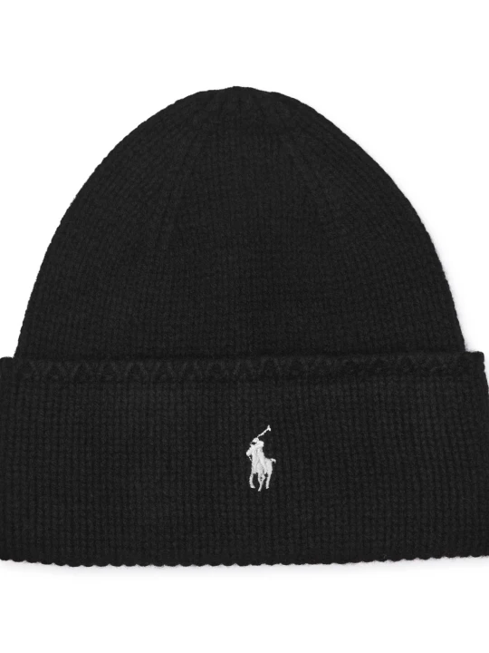 Zdjęcie produktu POLO RALPH LAUREN Wełniana czapka PONY czarny