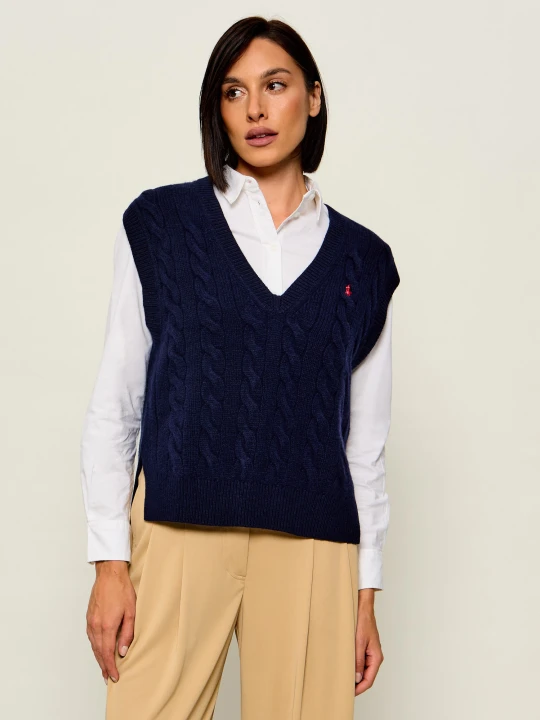 Zdjęcie produktu POLO RALPH LAUREN Wełniana kamizelka | Loose fit | z dodatkiem kaszmiru granatowy