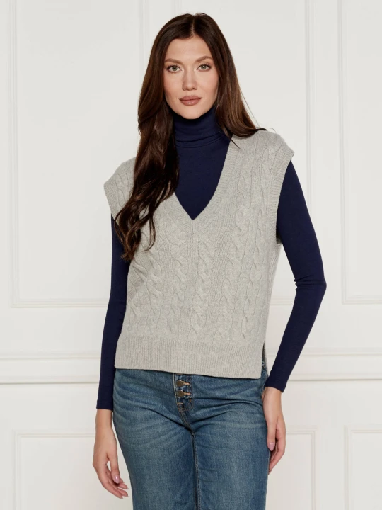 Zdjęcie produktu POLO RALPH LAUREN Wełniana kamizelka | Regular Fit | z dodatkiem kaszmiru szary