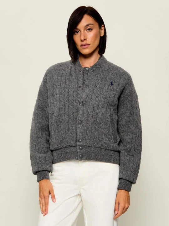 Zdjęcie produktu POLO RALPH LAUREN Wełniana kurtka bomber | Relaxed fit | z dodatkiem kaszmiru szary