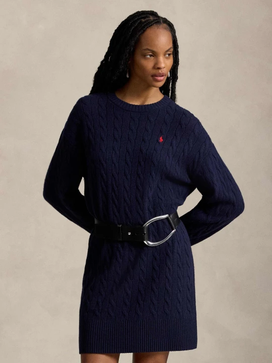 Zdjęcie produktu POLO RALPH LAUREN Wełniana sukienka | z dodatkiem kaszmiru granatowy