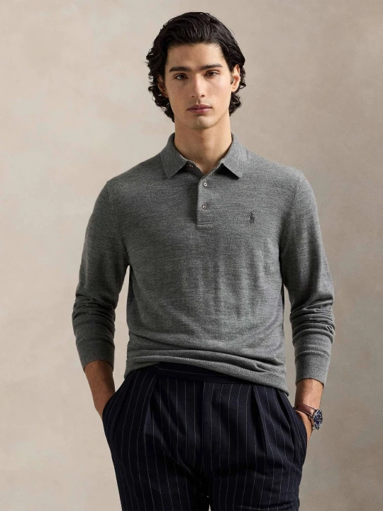 Zdjęcie produktu POLO RALPH LAUREN Wełniane polo | Regular Fit szary