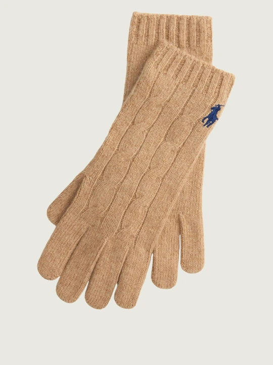 Zdjęcie produktu POLO RALPH LAUREN Wełniane rękawiczki | z dodatkiem kaszmiru camel