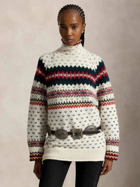 Zdjęcie produktu POLO RALPH LAUREN Wełniany golf Fair Isle | Relaxed fit ecru