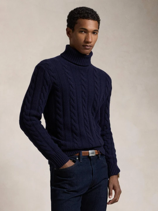 Zdjęcie produktu POLO RALPH LAUREN Wełniany golf | Regular Fit | z dodatkiem kaszmiru granatowy