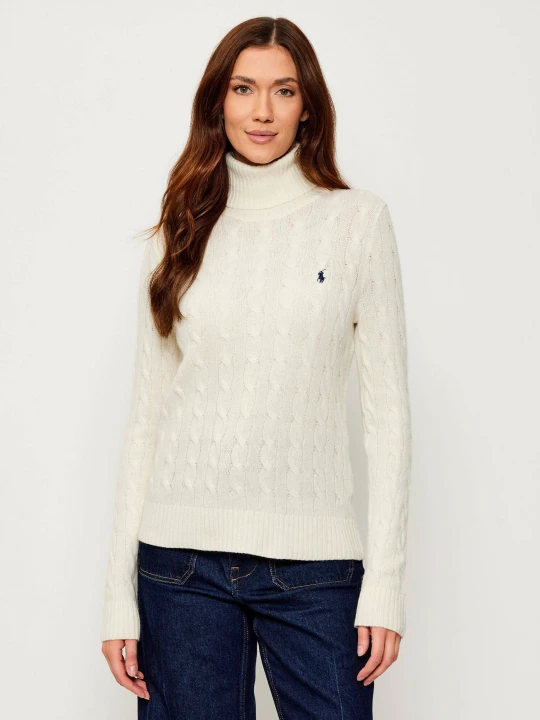 Zdjęcie produktu POLO RALPH LAUREN Wełniany golf | Regular Fit | z dodatkiem kaszmiru kremowy