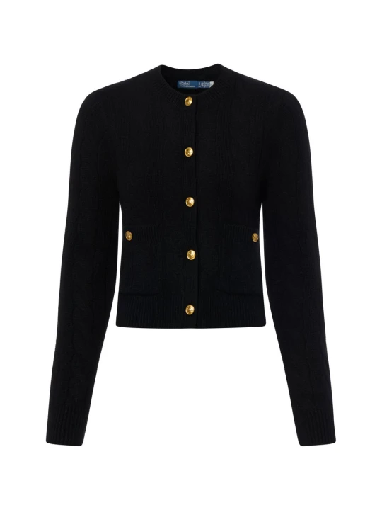 Zdjęcie produktu Polo Ralph Lauren Wełniany kardigan z zawartością kaszmiru Kobiety Wełna czarny