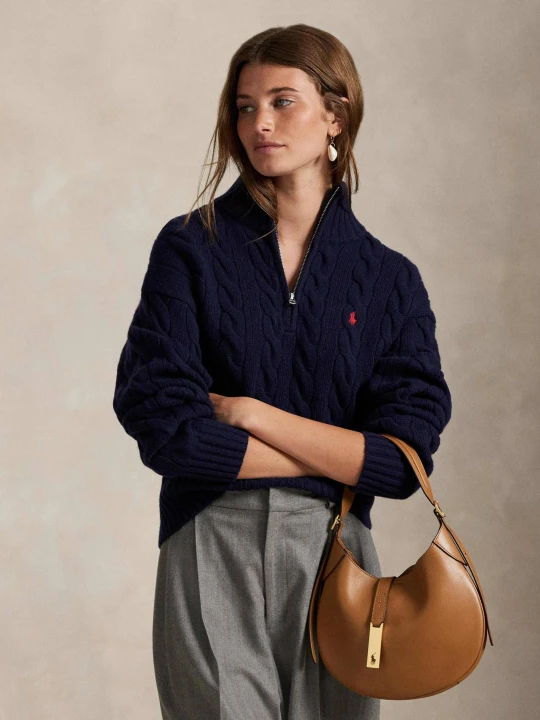 Zdjęcie produktu POLO RALPH LAUREN Wełniany półgolf | Relaxed fit | z dodatkiem kaszmiru granatowy