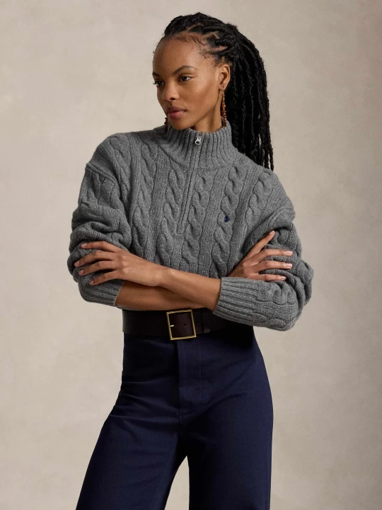 Zdjęcie produktu POLO RALPH LAUREN Wełniany półgolf | Relaxed fit | z dodatkiem kaszmiru szary
