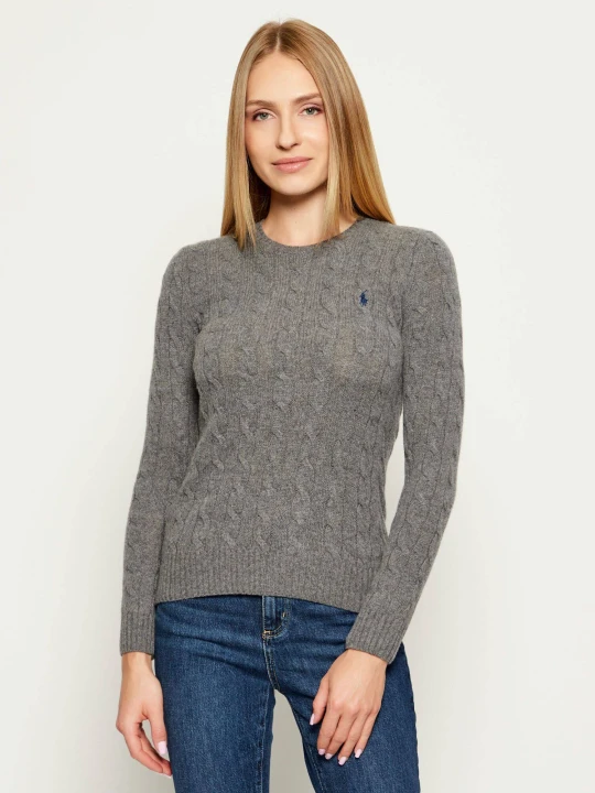 Zdjęcie produktu POLO RALPH LAUREN Wełniany sweter JULIANNA | Regular Fit | z dodatkiem kaszmiru szary
