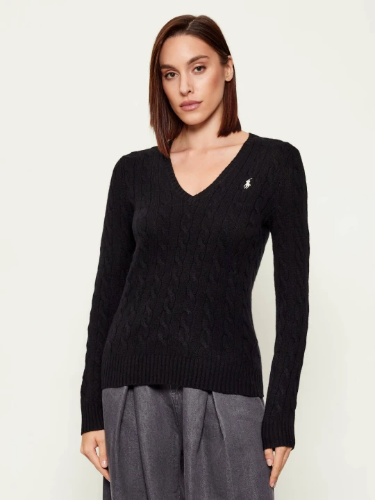 Zdjęcie produktu POLO RALPH LAUREN Wełniany sweter Kimberly | Slim Fit | z dodatkiem kaszmiru czarny