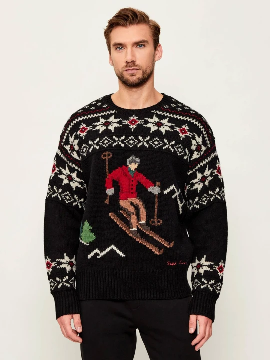 Zdjęcie produktu POLO RALPH LAUREN Wełniany sweter | Loose fit czarny