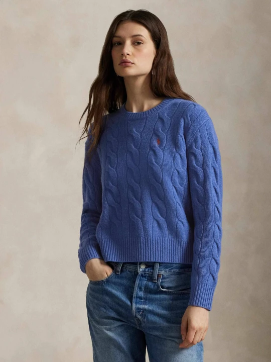 Zdjęcie produktu POLO RALPH LAUREN Wełniany sweter | Loose fit | z dodatkiem kaszmiru niebieski