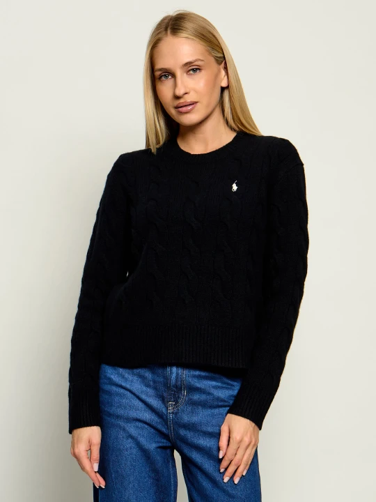 Zdjęcie produktu POLO RALPH LAUREN Wełniany sweter | Loose fit | z dodatkiem kaszmiru czarny