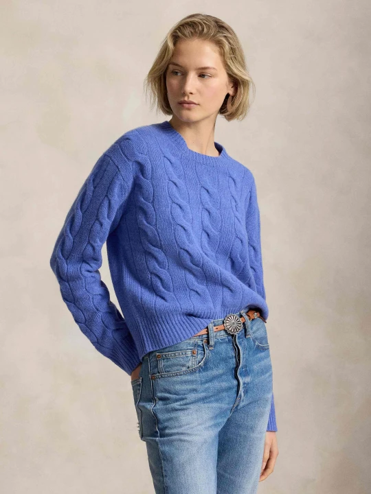 Zdjęcie produktu POLO RALPH LAUREN Wełniany sweter | Loose fit | z dodatkiem kaszmiru niebieski