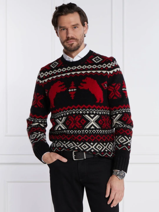 Zdjęcie produktu POLO RALPH LAUREN Wełniany sweter | Regular Fit czarny