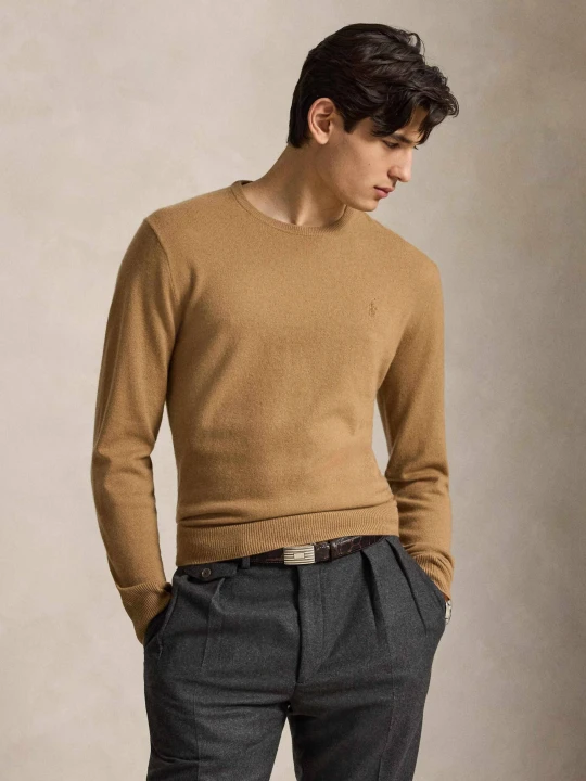 Zdjęcie produktu POLO RALPH LAUREN Wełniany sweter | Regular Fit brązowy