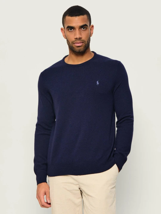 Zdjęcie produktu POLO RALPH LAUREN Wełniany sweter | Regular Fit granatowy