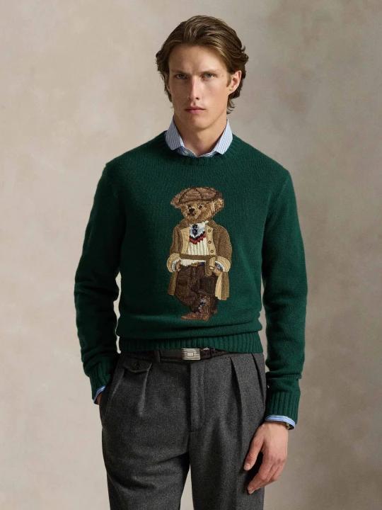Zdjęcie produktu POLO RALPH LAUREN Wełniany sweter | Regular Fit | z dodatkiem kaszmiru butelkowa zieleń