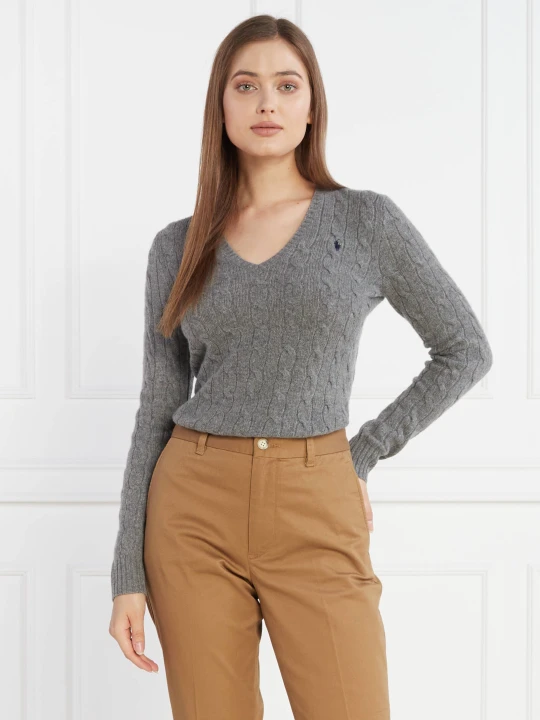 Zdjęcie produktu POLO RALPH LAUREN Wełniany sweter | Regular Fit | z dodatkiem kaszmiru szary