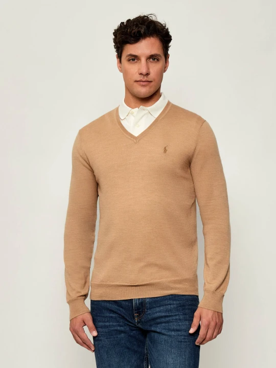 Zdjęcie produktu POLO RALPH LAUREN Wełniany sweter | Slim Fit camel