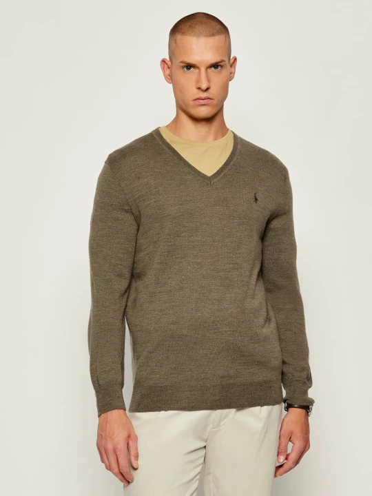 Zdjęcie produktu POLO RALPH LAUREN Wełniany sweter | Slim Fit oliwkowy