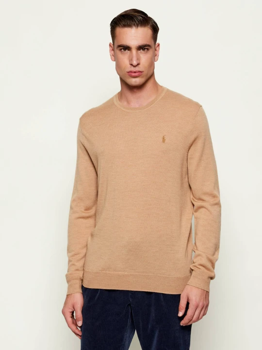 Zdjęcie produktu POLO RALPH LAUREN Wełniany sweter | Slim Fit beżowy
