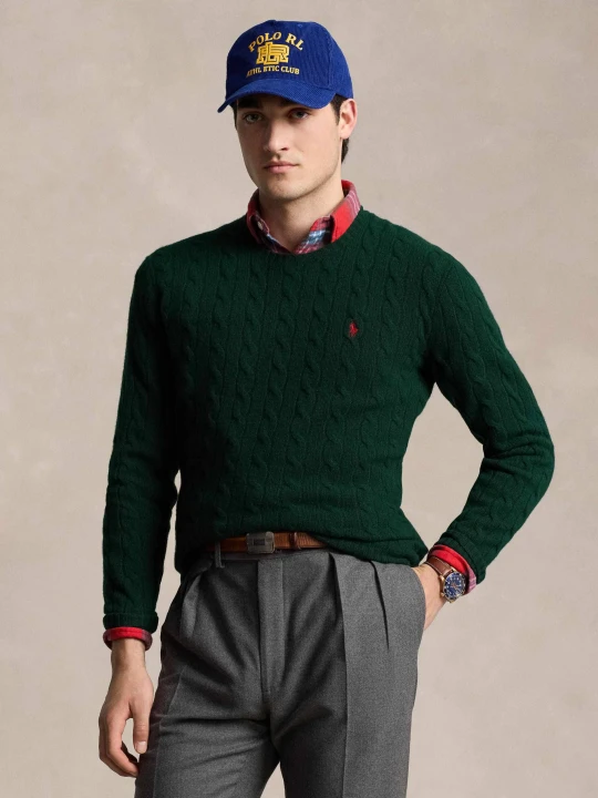 Zdjęcie produktu POLO RALPH LAUREN Wełniany sweter | Slim Fit | z dodatkiem kaszmiru zielony