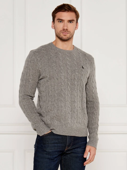 Zdjęcie produktu POLO RALPH LAUREN Wełniany sweter | Slim Fit | z dodatkiem kaszmiru szary