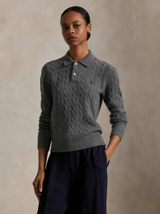 Zdjęcie produktu POLO RALPH LAUREN Wełniany sweter | Slim Fit | z dodatkiem kaszmiru szary