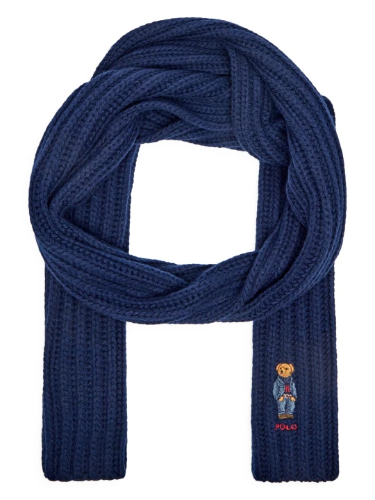 Zdjęcie produktu POLO RALPH LAUREN Wełniany szal DENIM BEAR granatowy