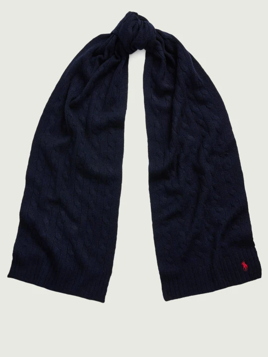 Zdjęcie produktu POLO RALPH LAUREN Wełniany szal | z dodatkiem kaszmiru granatowy