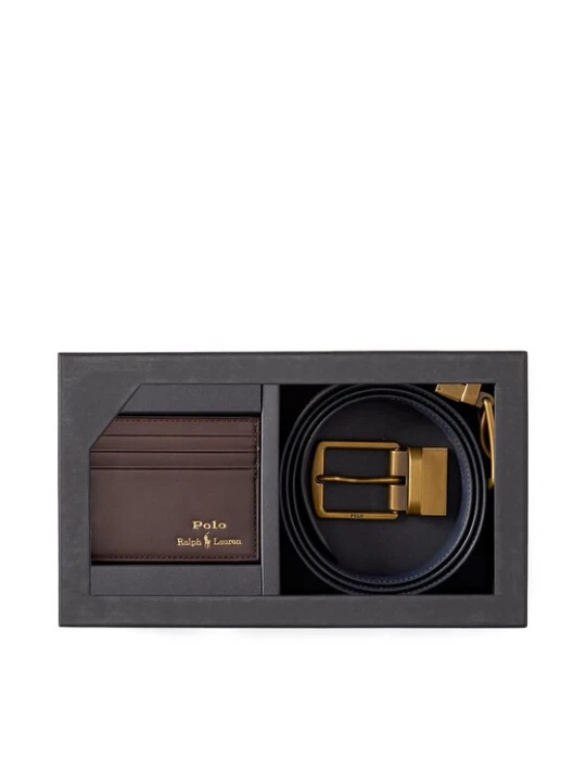 Zdjęcie produktu Polo Ralph Lauren Zestaw etui na karty i pasek 405880721002 Brązowy