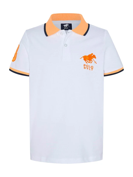 Zdjęcie produktu Polo Sylt Koszulka polo w kolorze biało-pomarańczowym rozmiar: 170/176