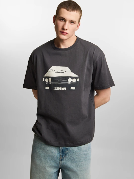 Zdjęcie produktu Polonez t-shirt boxy męski bawełniany szary PROSTO.