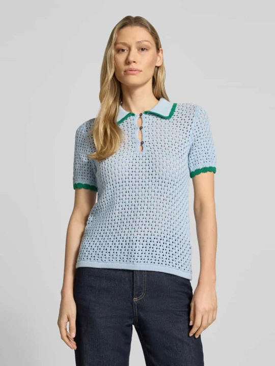 Zdjęcie produktu Poloshirt w dzianinowym wyglądzie, krój slim fit Jake*s Jasnoniebieski